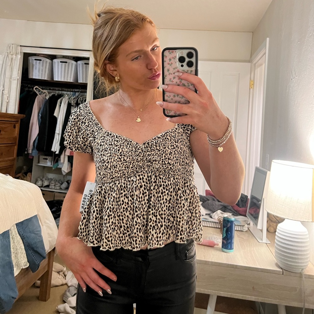Urban outfitters cheetah print top